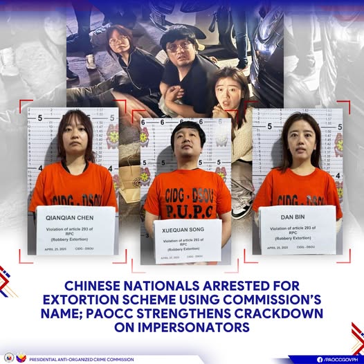 3名中國人涉嫌博彩公司員工撈人收取100萬披索而未提供協助