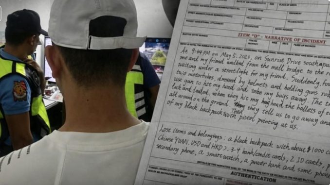 馬尼拉SM附近突發持槍搶劫中國遊客被搶子彈掉一地
