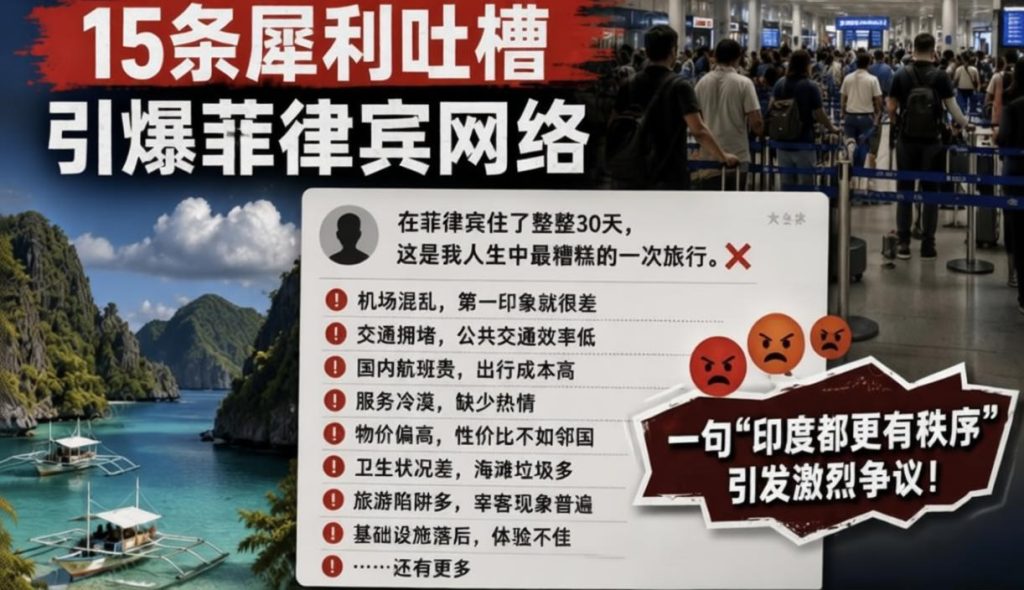 印度部落客旅菲後直言印度都比這裡好15條吐槽引爆輿論