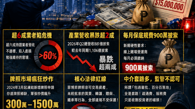 菲博彩牌照瘋狂拋售炒到1500萬美元超6成博彩公司瀕臨退場
