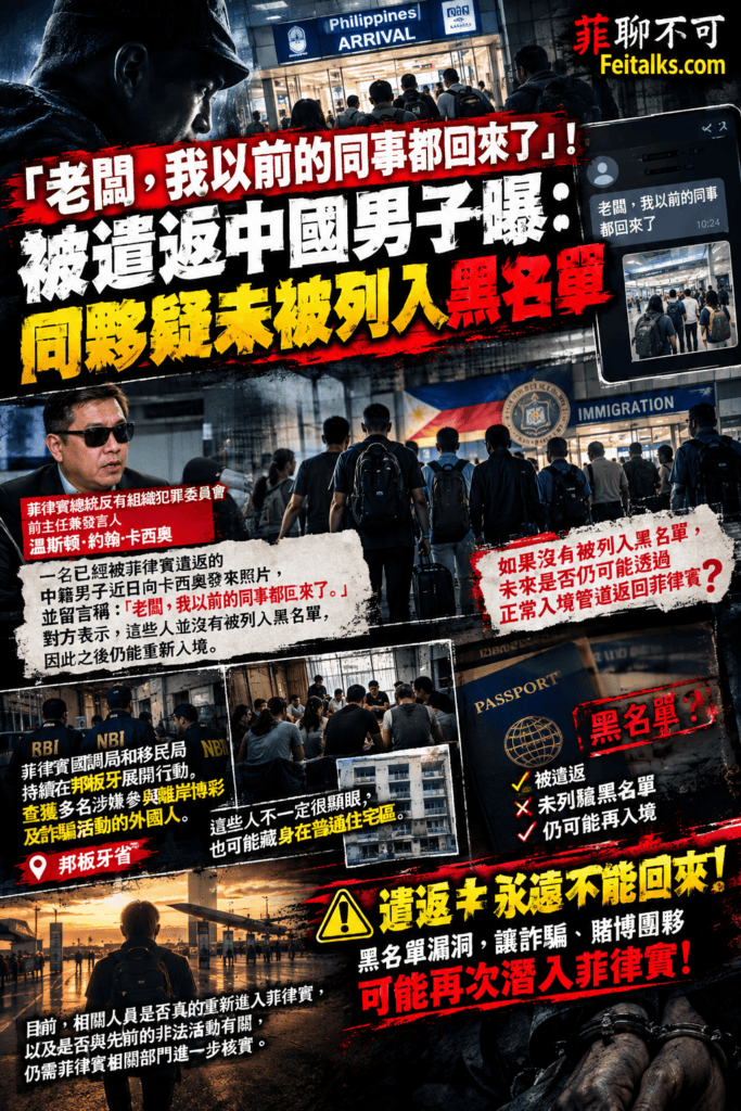 老闆我以前同事都回來菲了被遣返中國男子曝光同夥未被列入黑名單