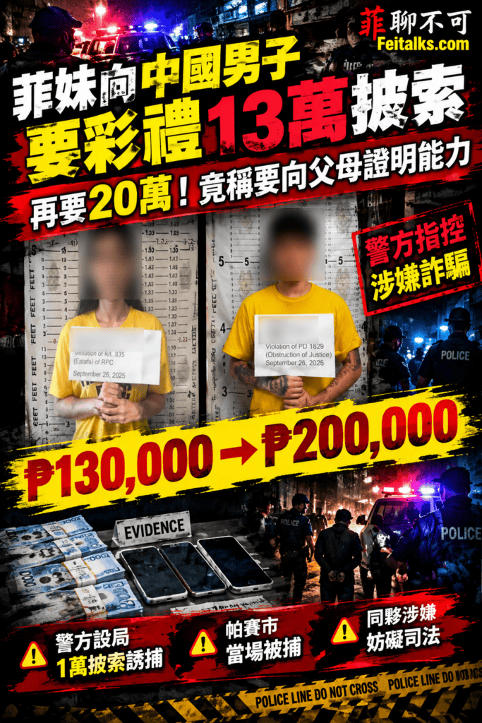 菲妹向中國男子要彩禮13萬披索之後再要20萬來向父母證明能力