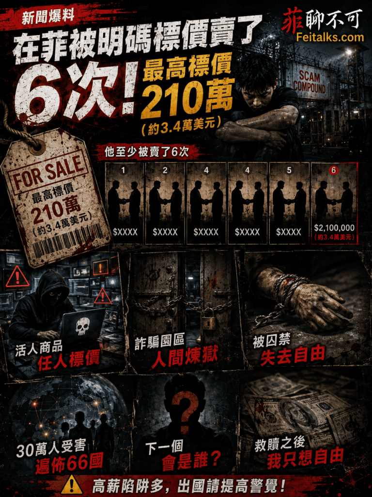 在菲被明碼標價賣了6次最高標價210萬披索