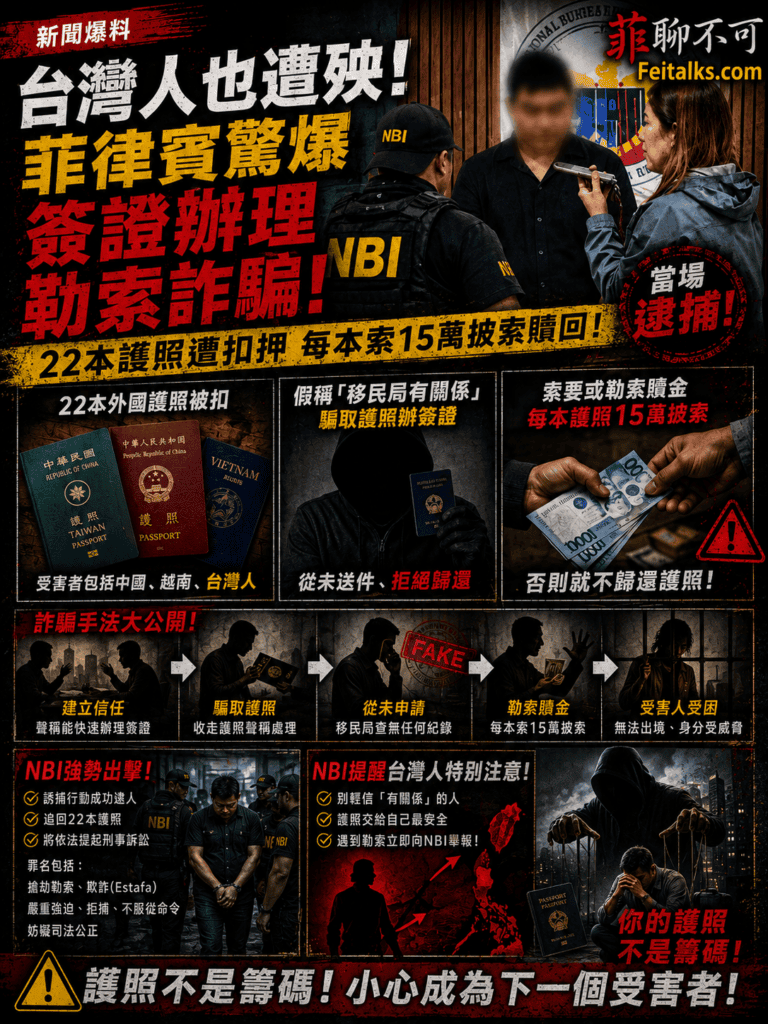 台灣人也遭殃菲律賓驚爆簽證辦理勒索詐騙