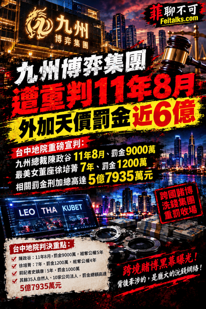 九州博弈集團遭重判11年8月外加天價罰金近6億