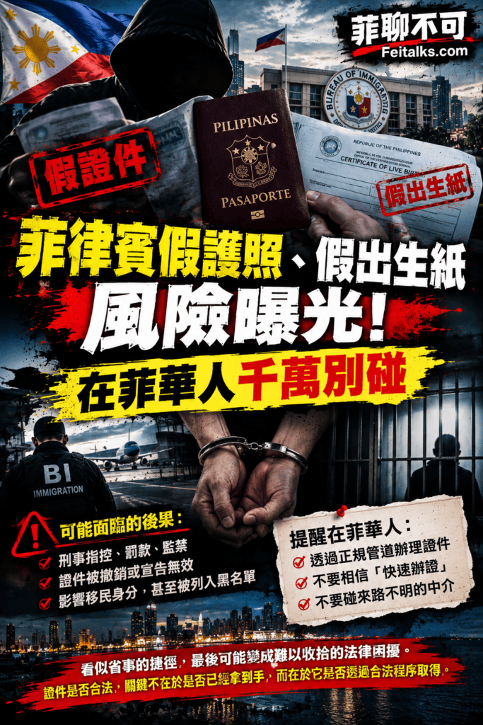 菲律賓假護照假出生紙風險曝光在菲華人千萬別碰