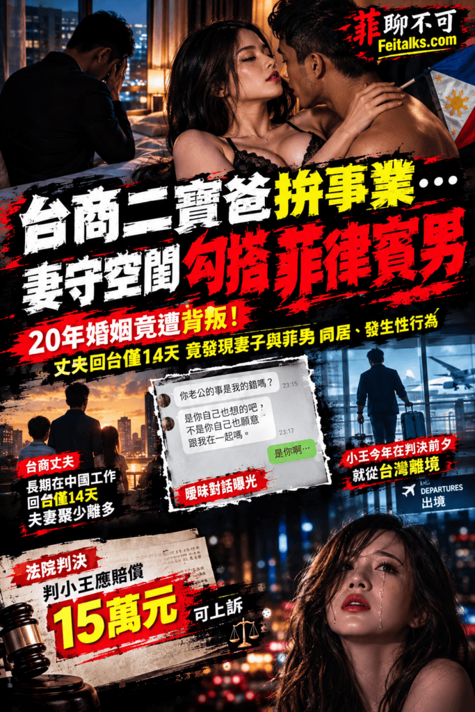 台商二寶爸拚事業而妻守空閨竟勾搭菲律賓男
