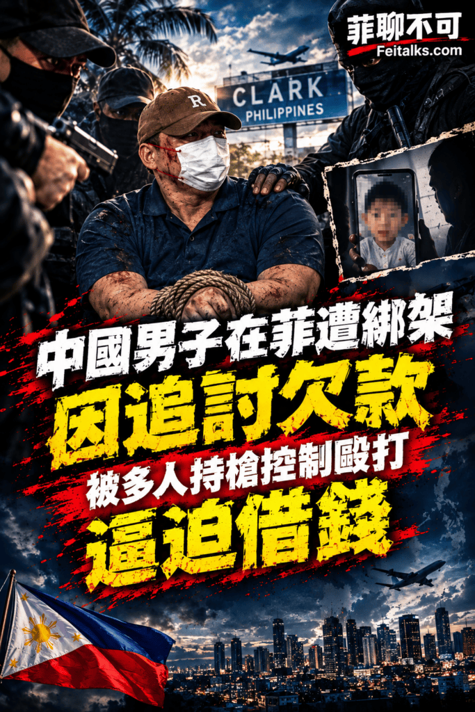 中國男子在菲遭綁架因追討欠款被多人持槍控制毆打逼迫借錢