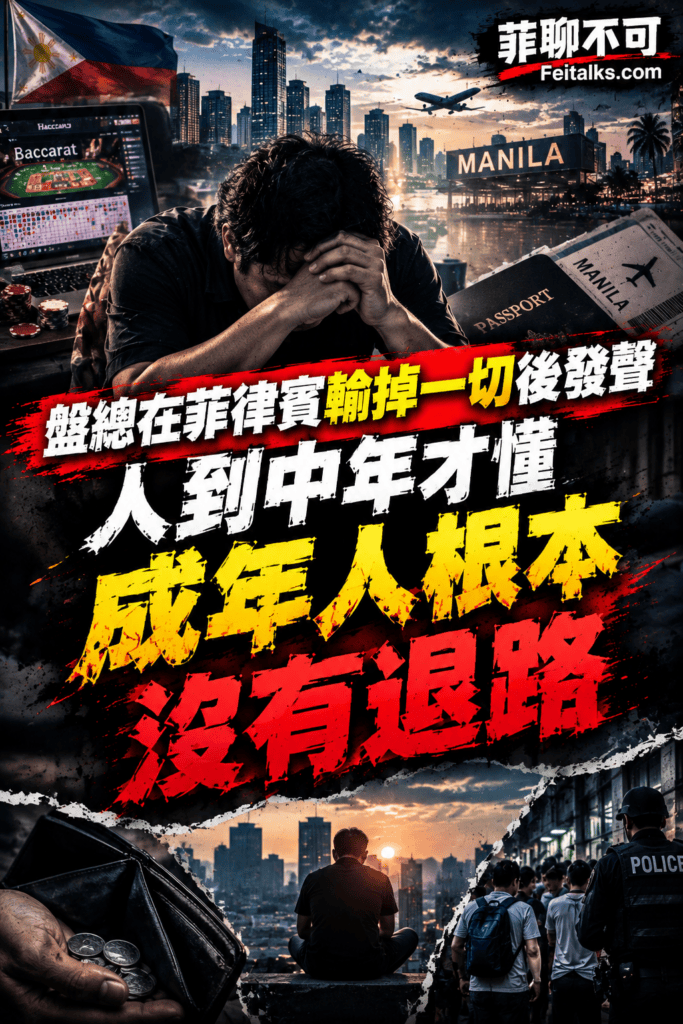 盤總在菲律賓輸掉一切後發聲人到中年才懂成年人根本沒有退路