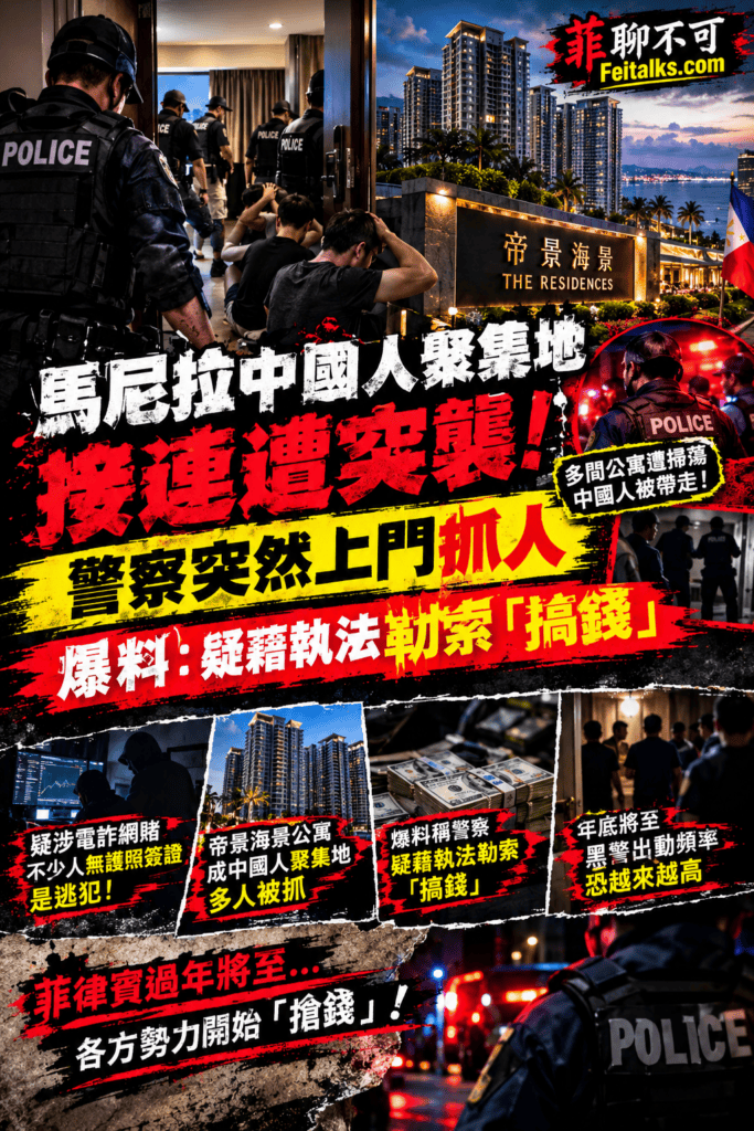 菲警突敲門馬尼拉中國人聚集公寓頻傳抓人事件揭驚人爆料內幕