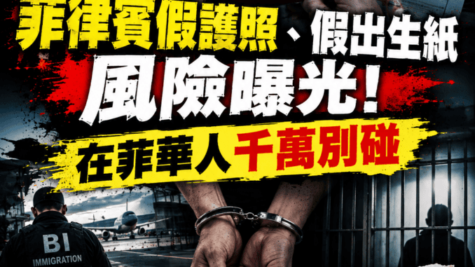 菲律賓假護照假出生紙風險曝光在菲華人千萬別碰