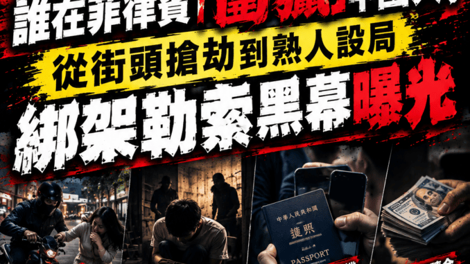 誰在菲圍獵中國人從街頭搶劫到熟人設局綁架勒索黑幕曝光