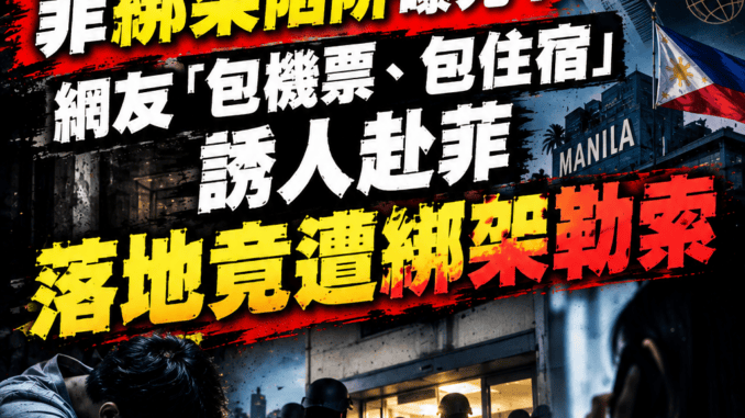 菲綁架陷阱曝光網友包機票包住宿誘人赴菲落地竟遭綁架勒索